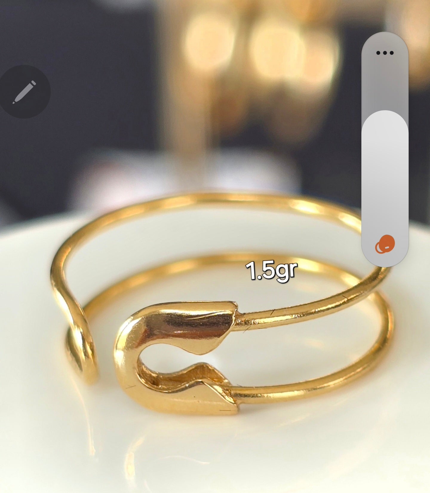 Anillo clip ajustable Oro18kilates italiano amarillo 1.5 gramos