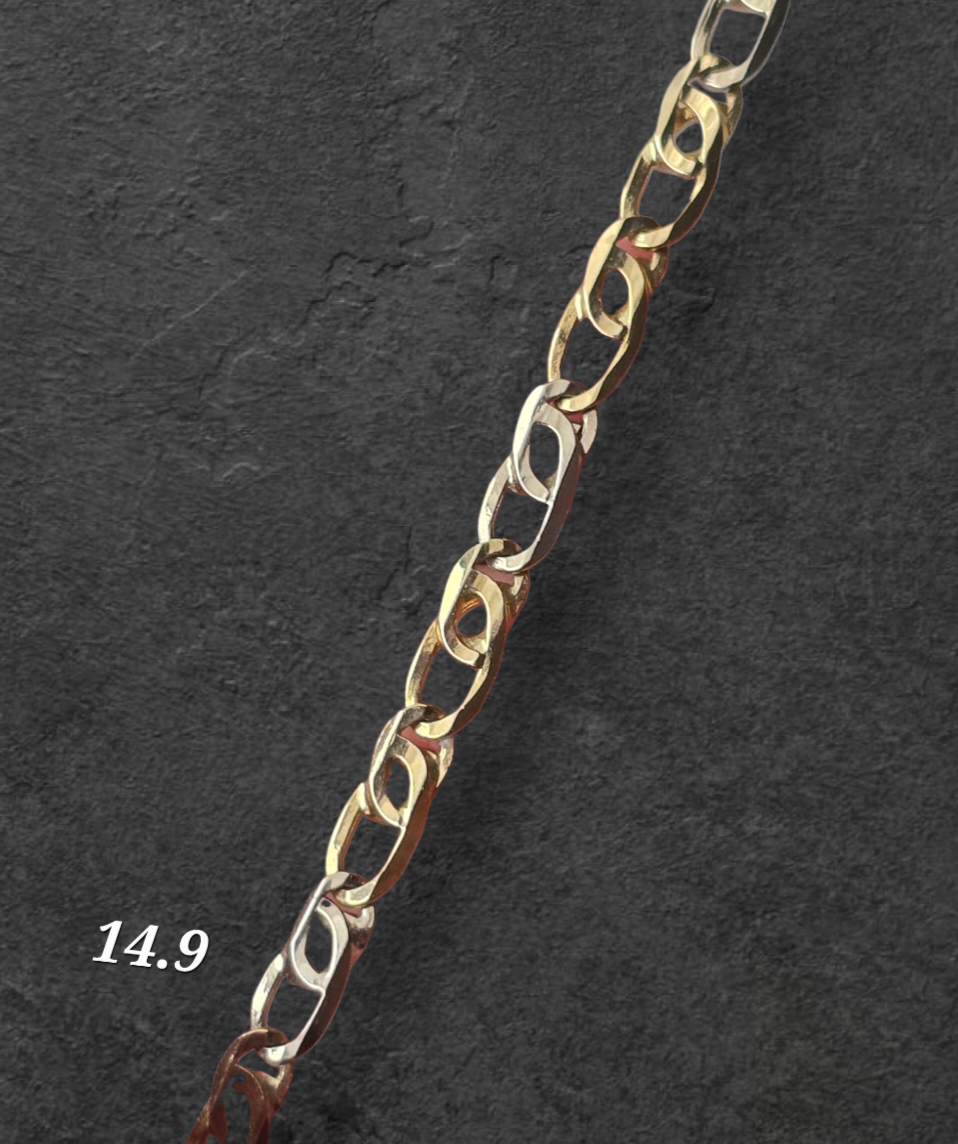 Cadena gucci plana bicolor de 14.9gr