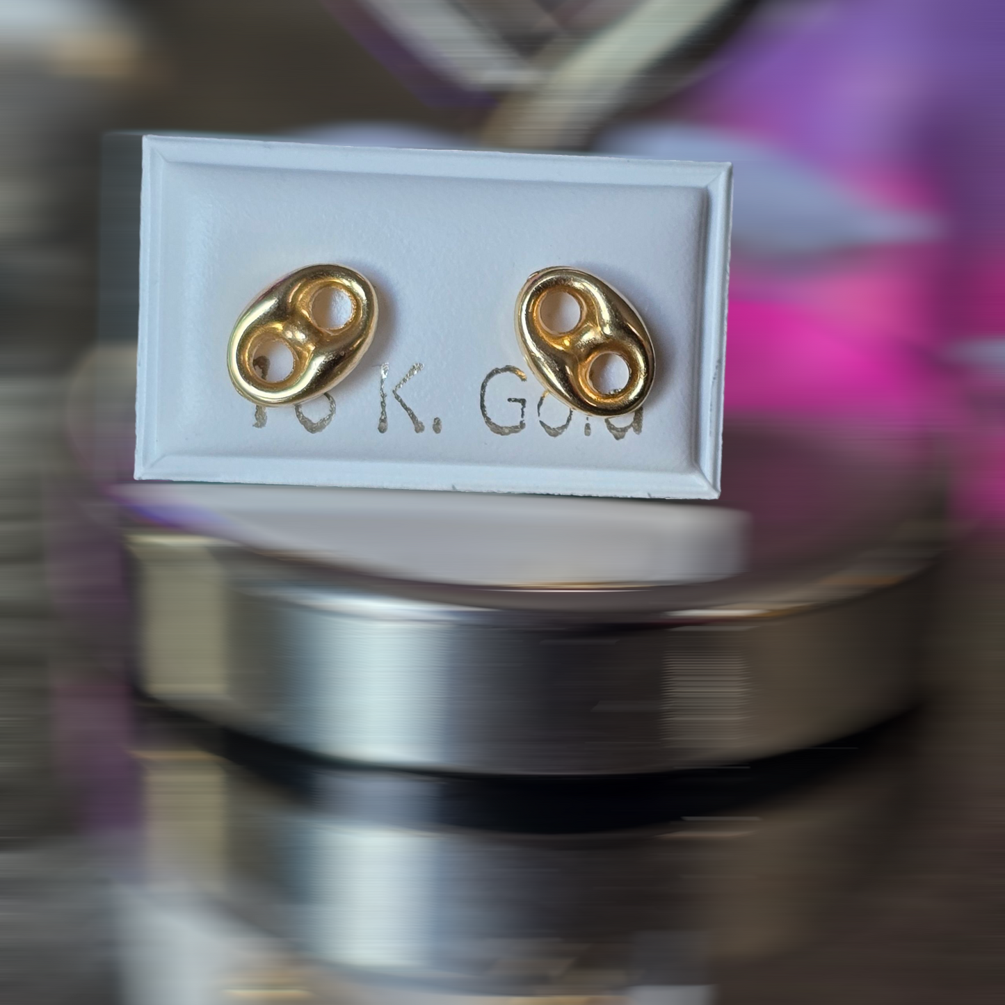 Zarcillos Gcc tapa de mariposa 1 gramo en Oro18kilates italiano amarillo