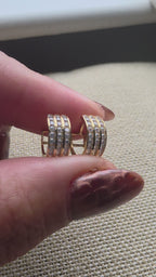 Zircon hoop earrings – solid 18k gold, 2.6 g
