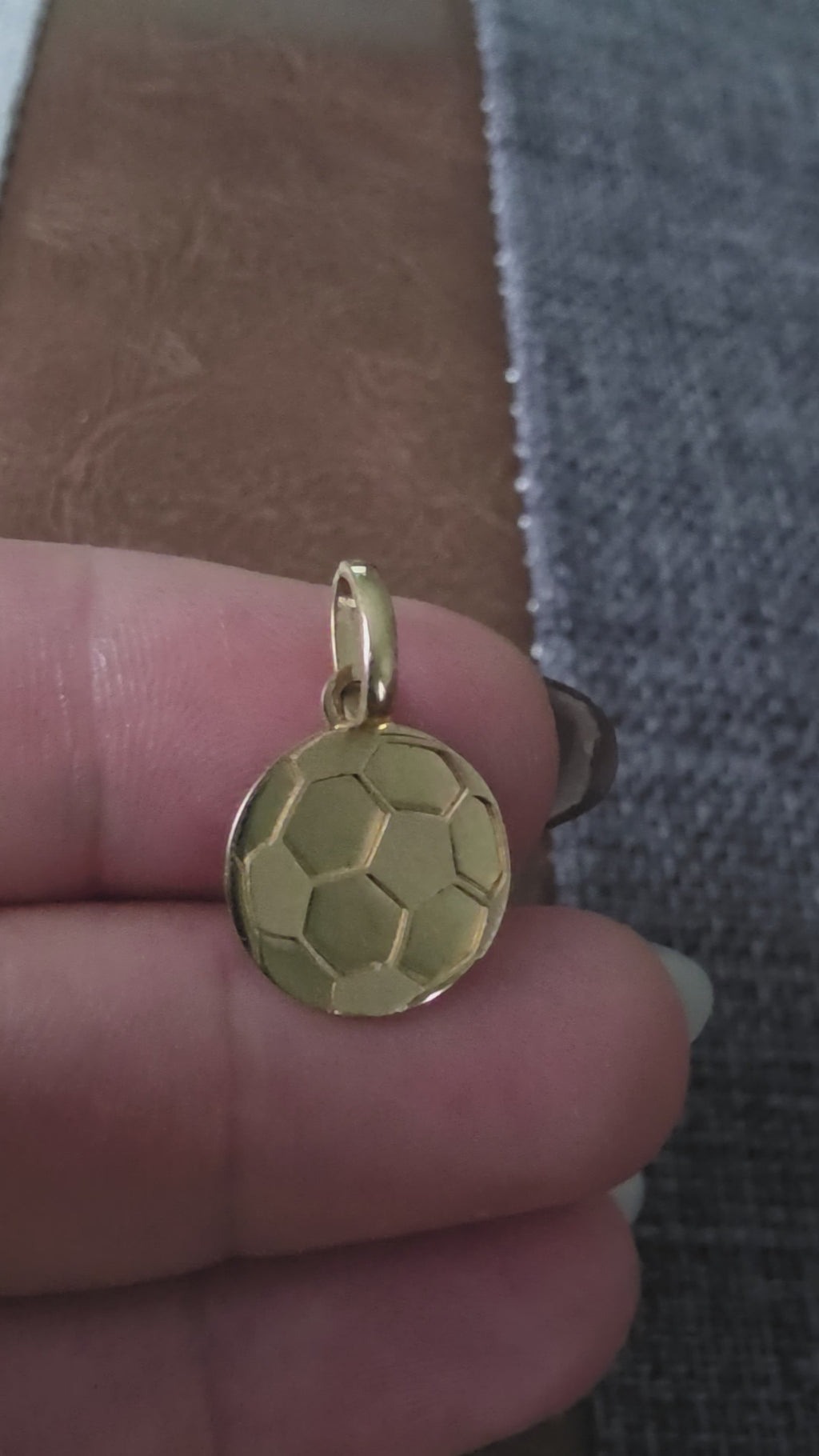 Soccer ball pendant – solid 18k gold