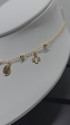 Rosary necklace of the Virgin of the Miraculous Medal and cross