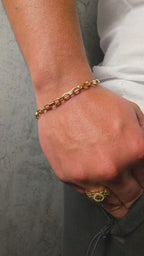 Paper clip cube bracelet – solid 18k gold