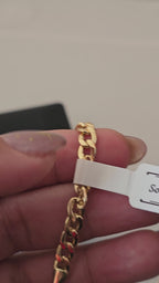 Pulsera de eslabones cubanos, oro de 18 quilates