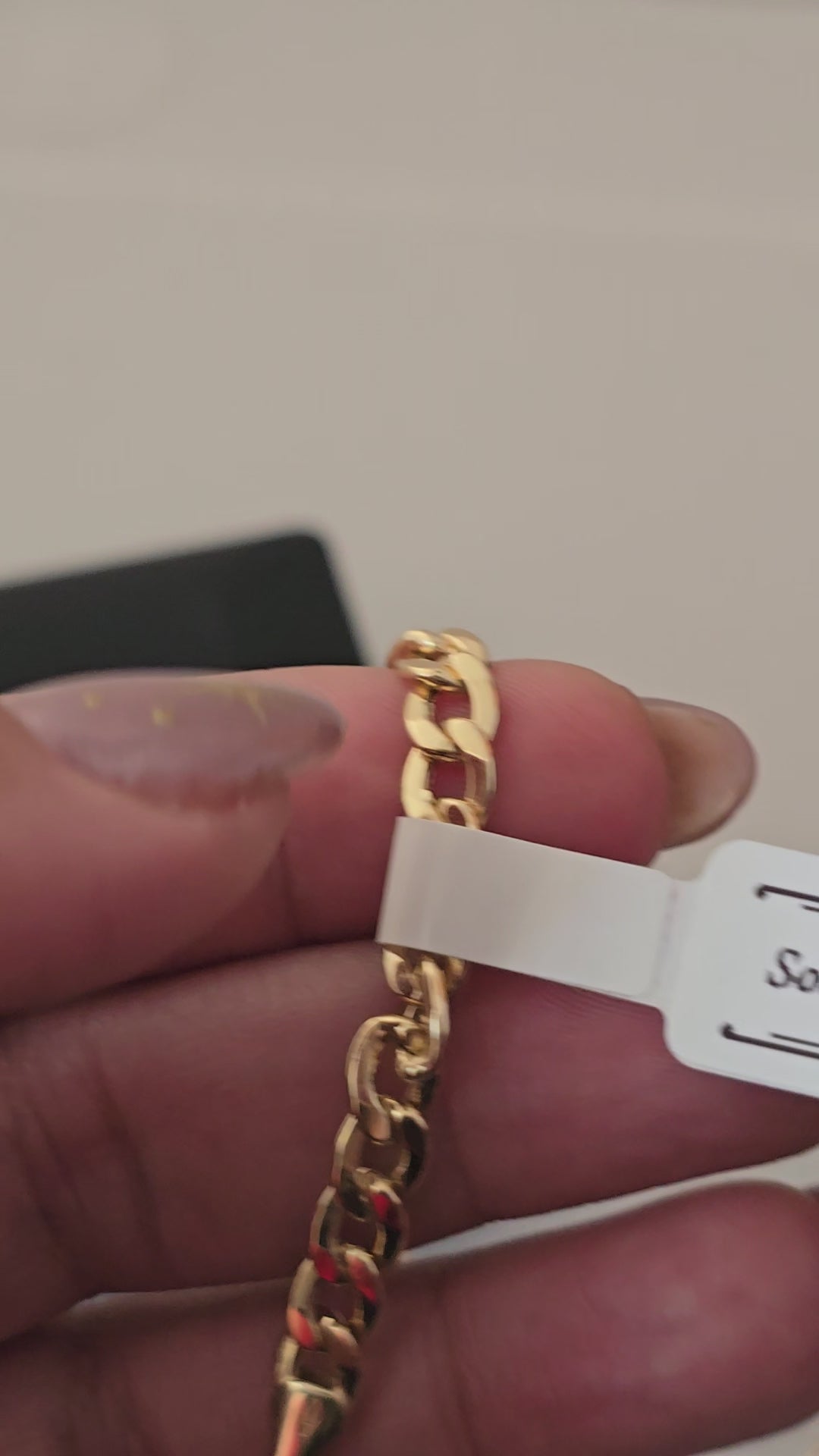 Cuban weave bracelet, 18-karat gold, 7.4 grams, 20cm