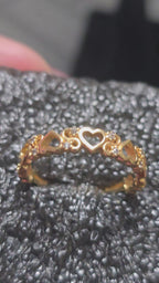 Anillo Corazones con circonita blanca