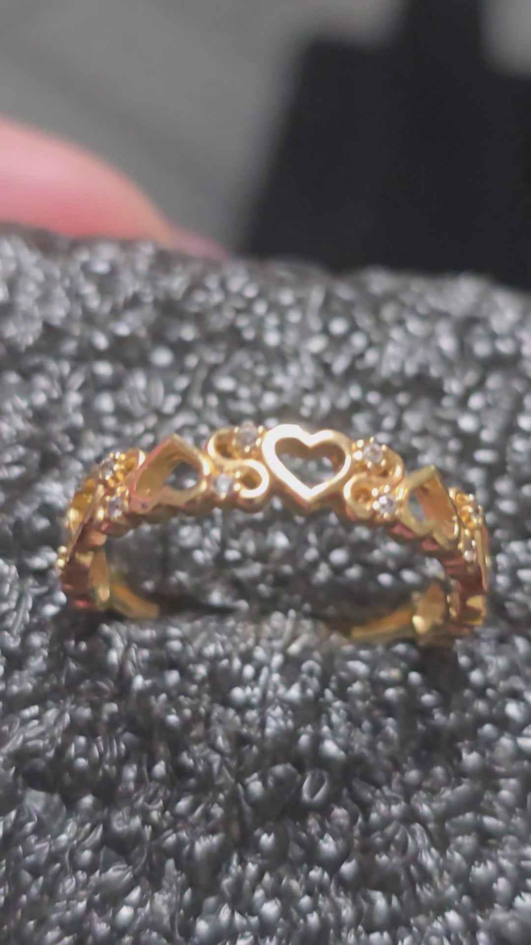 Anillo Corazones con circonita blanca