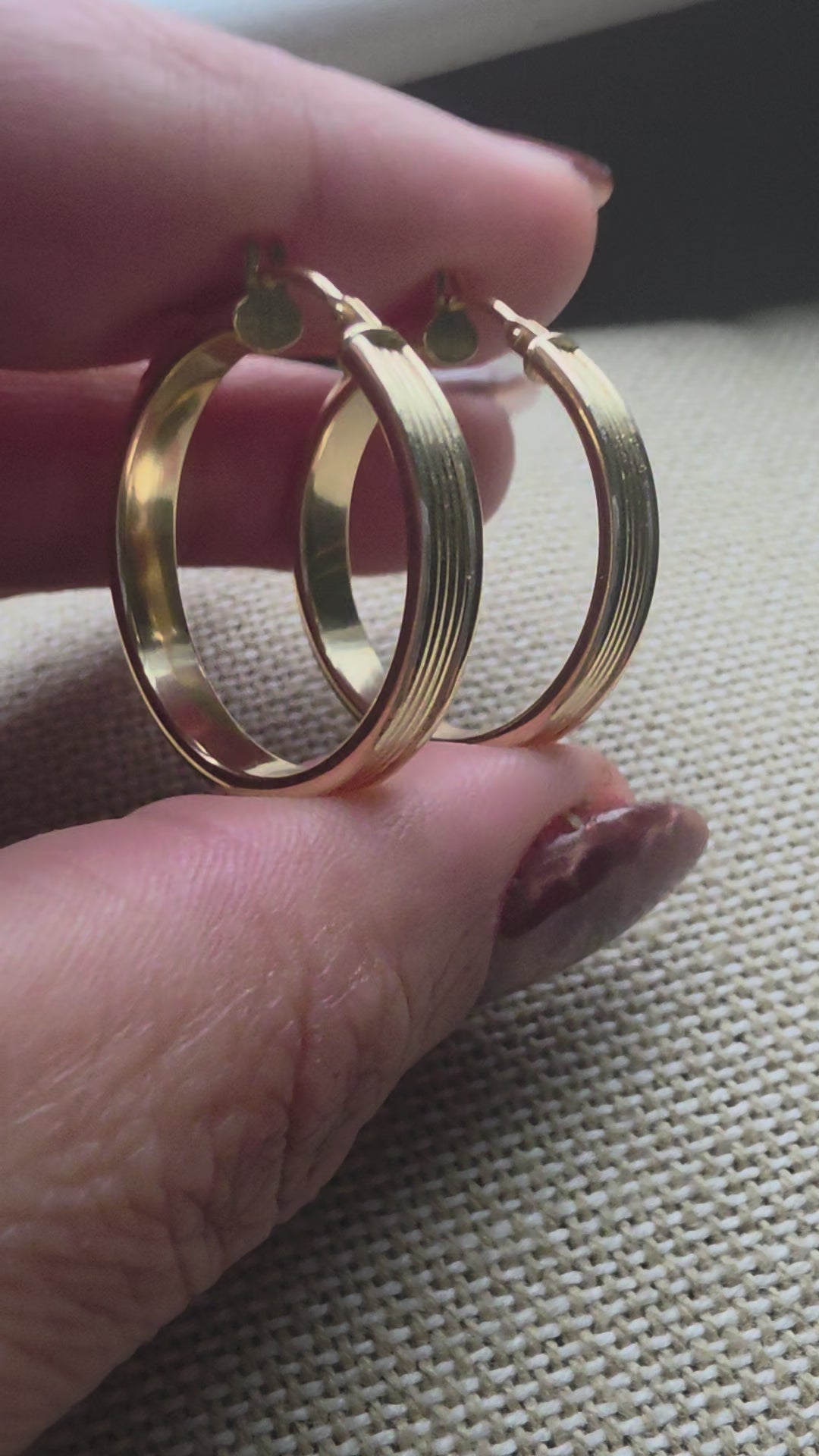 Triple hoop earrings – solid 18k gold