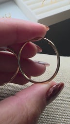 Slim hoop earrings – solid 18k gold