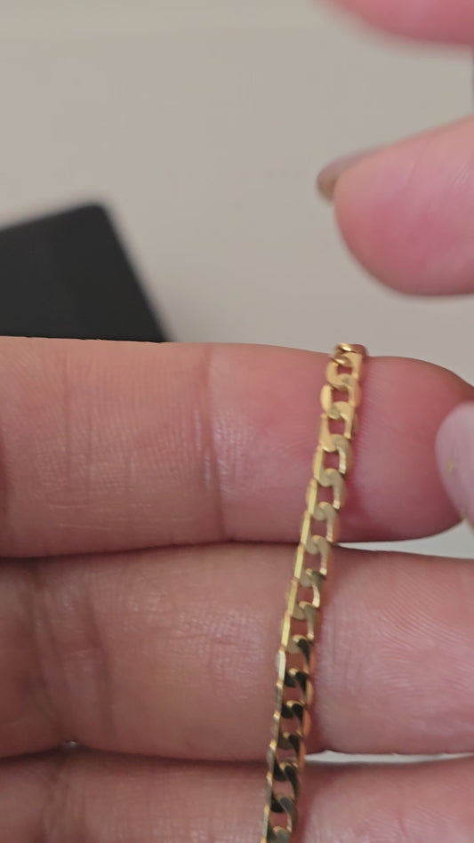 Pulsera tejido cubano en Oro18kilates italiano de 21 cm y 3.9 gramos