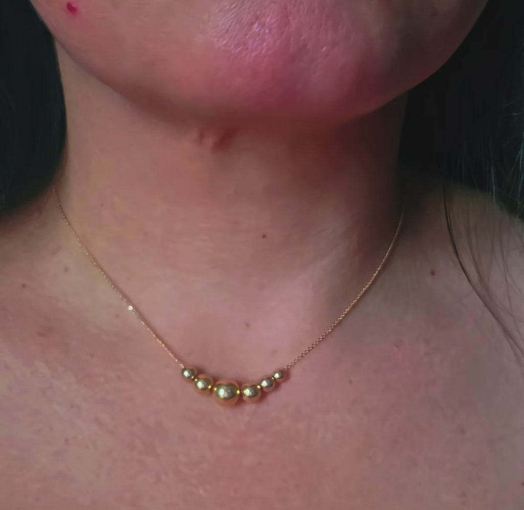 Gokd balls necklace - solid 18k gold