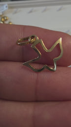 Dove pendant – solid 18k gold