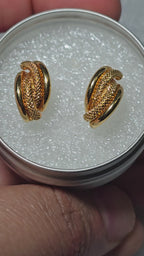 Pendientes de doble cordón con cierre de mariposa en oro amarillo italiano de 18 quilates