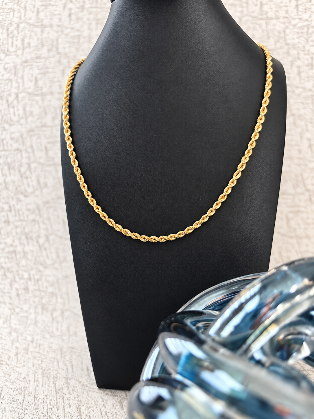 Chunky rope chain necklace – solid 18k gold