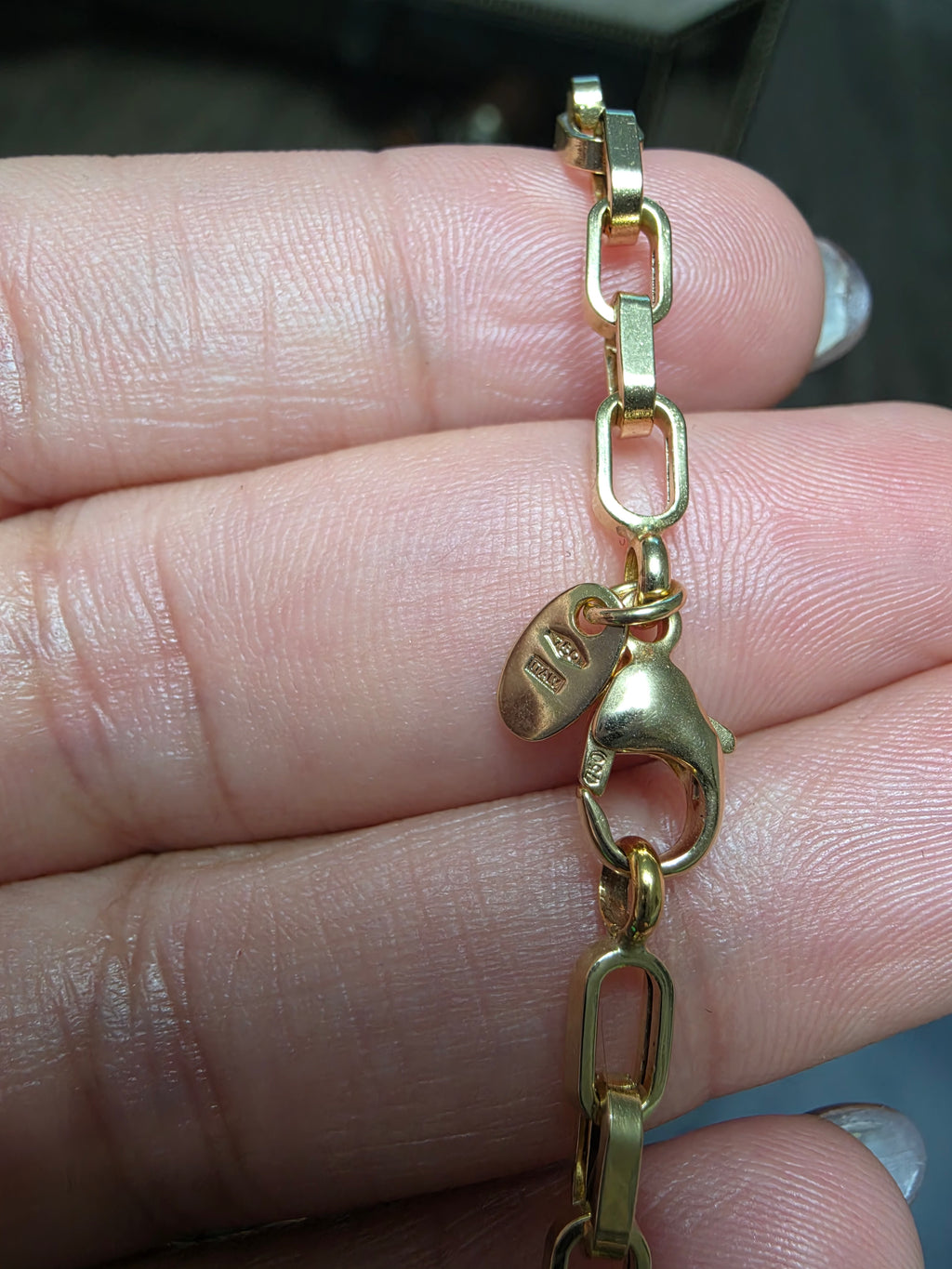 Paper clip cube bracelet – solid 18k gold
