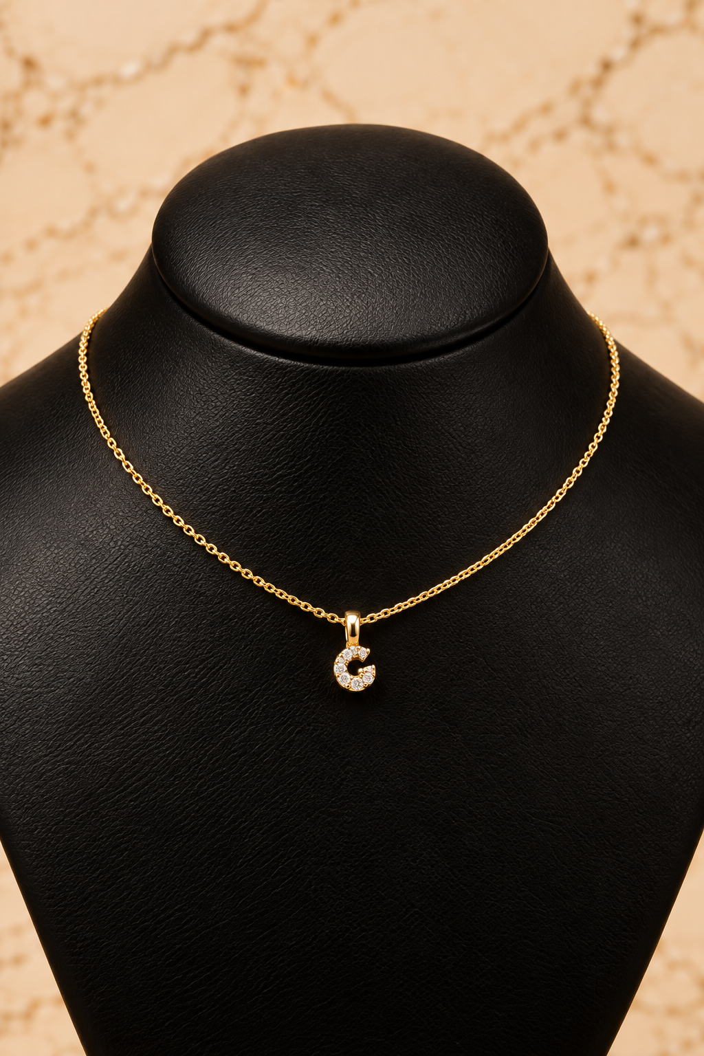 Solitaire zircon pendant necklace – solid 18k gold
