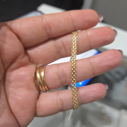 Pulsera tejido chino en Oro18kilates italiano amarillo