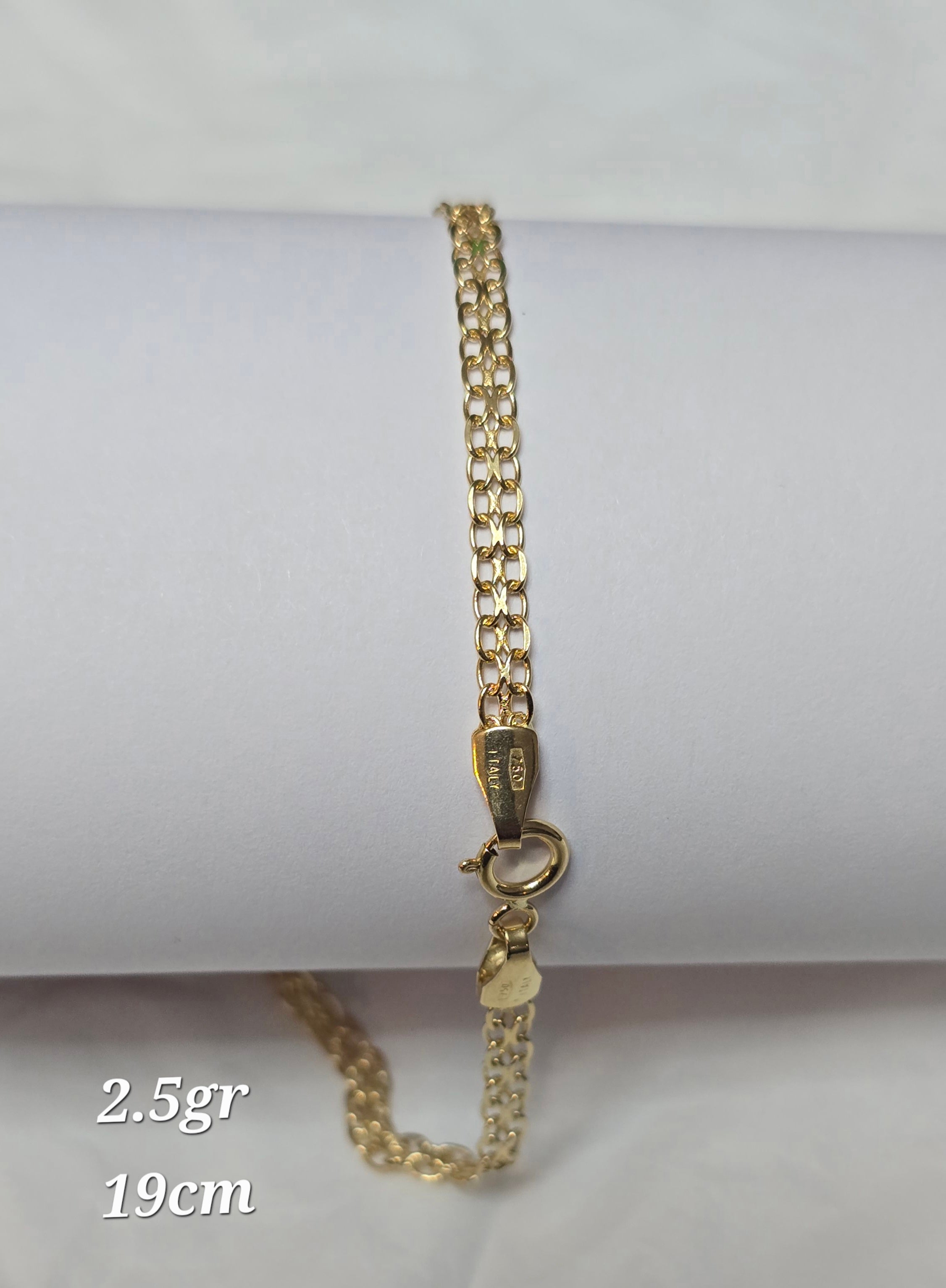Chinese woven bracelet in 18-karat Italian yellow gold, 19cm, 2.5 grams
