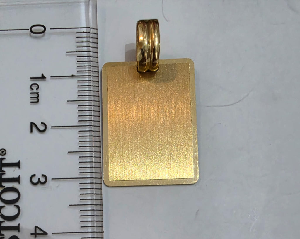 Dog tag pendant – solid 18k gold