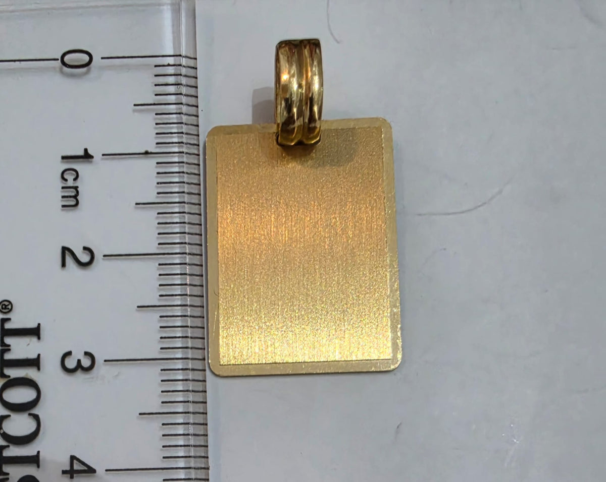 Dog tag pendant – solid 18k gold