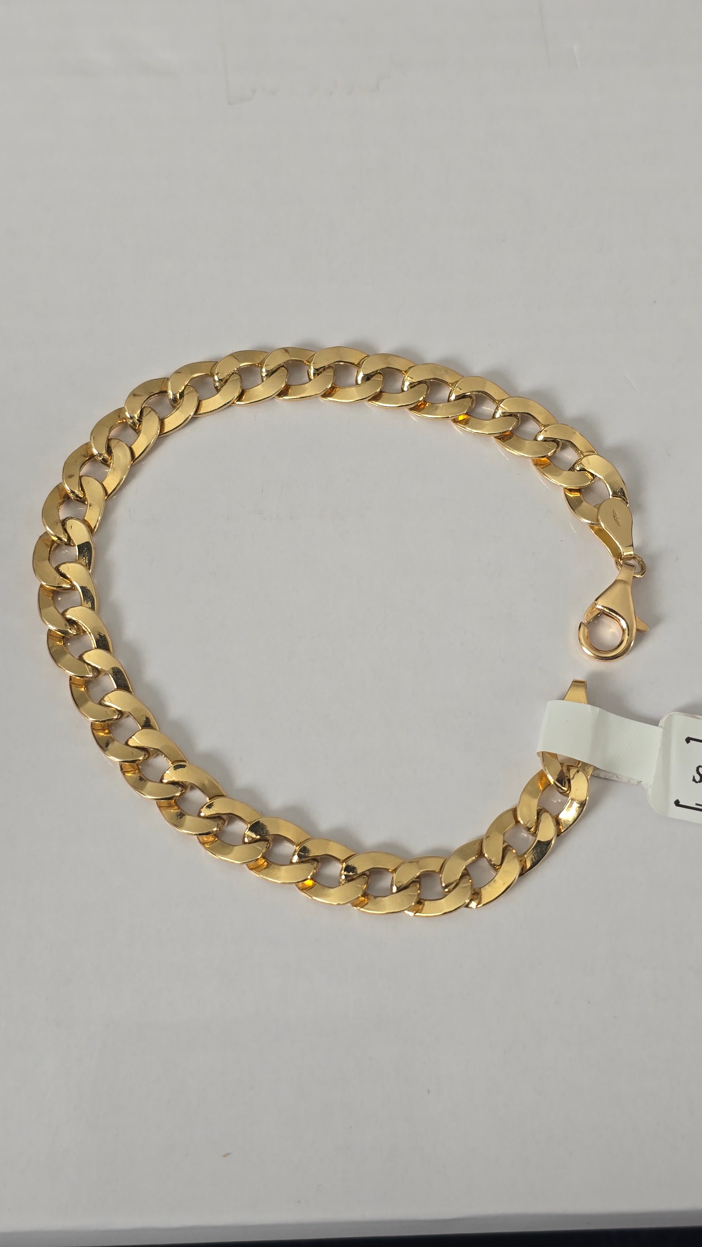 Pulsera de eslabones cubanos, oro de 18 quilates