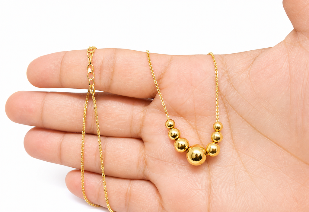 Gokd balls necklace - solid 18k gold