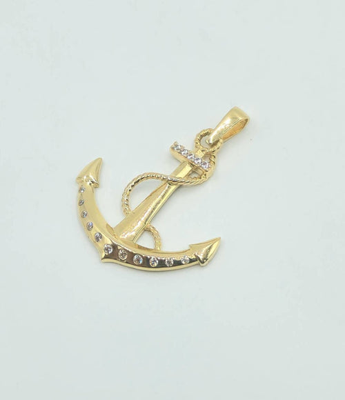Anchor pendant – solid 18k gold
