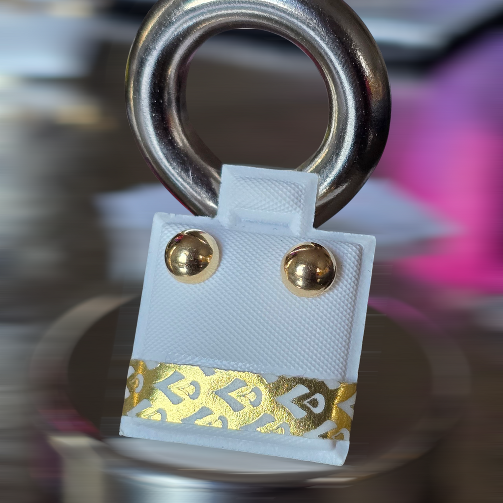 Pendientes de mariposa de media bola en oro amarillo italiano de 18 quilates