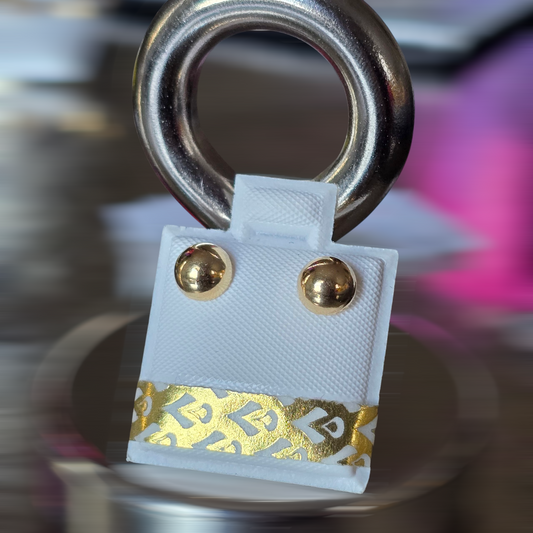 Zarcillos media bola tapa de mariposa de 1.1gramos en Oro18kilates italiano amarillo