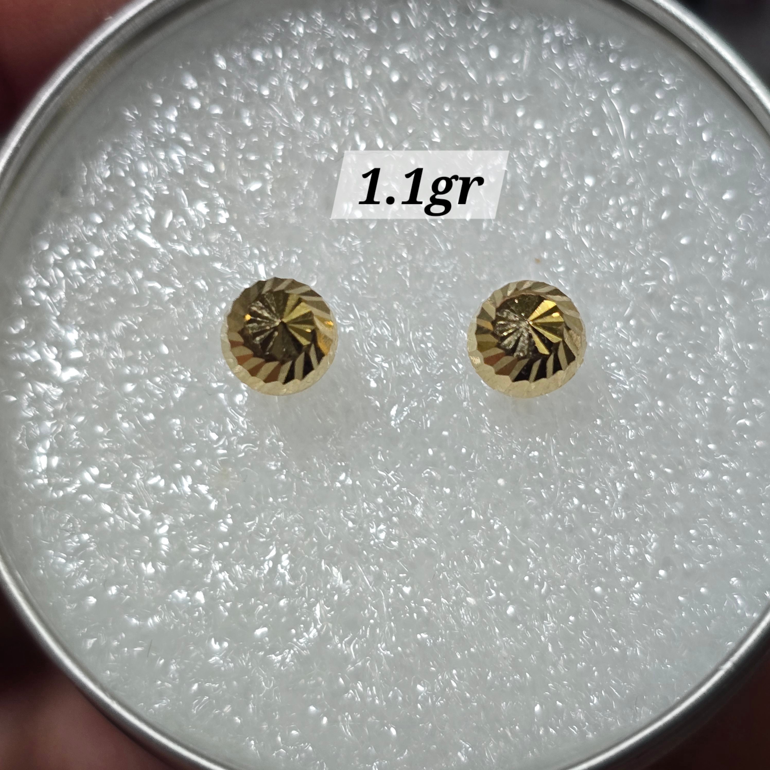 Butterfly cap earrings with 3mm diamond ball and 1.1 grams