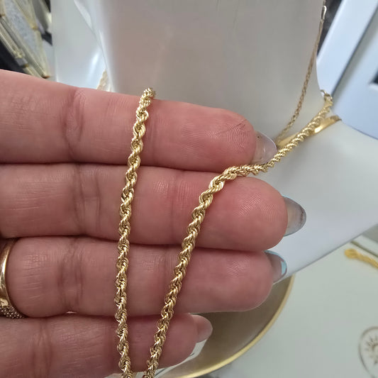 Cadena tejido lazo 50 cm en Oro18kilates italiano de 4.1gramos
