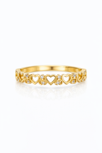Anillo Corazones con circonita blanca