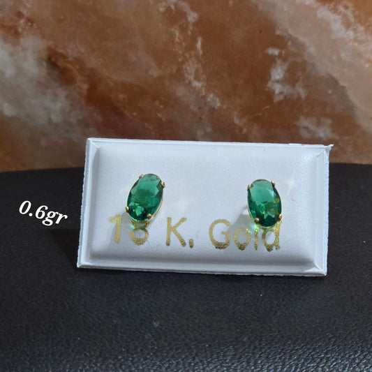 Zarcillos de zircon verde de 0.6gr