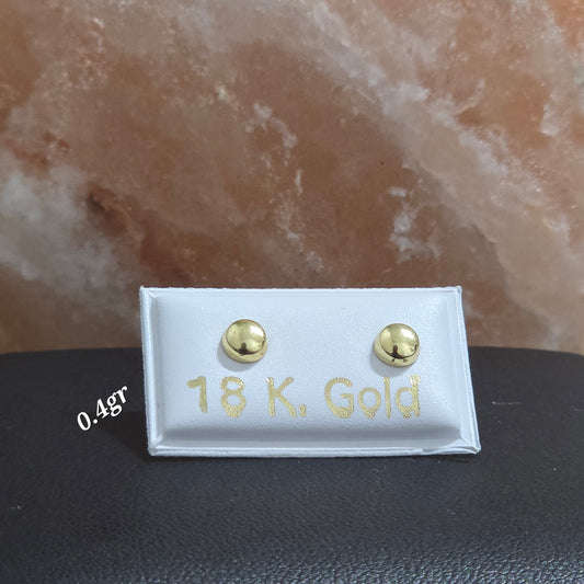 Zarcillos de media bola lisa de 0.4gr
