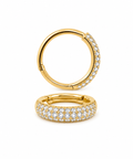 Hoops with white zircon.