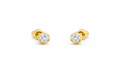 Hexagon earrings with white zircon