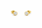 Hexagon earrings with white zircon