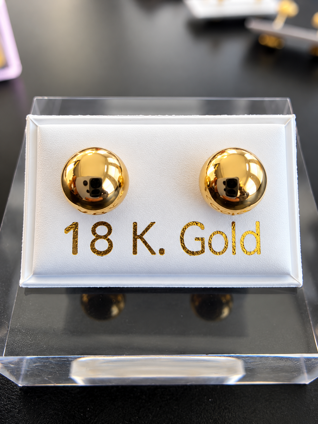 Aretes de Bola Clásicos – oro sólido de 18 kilates