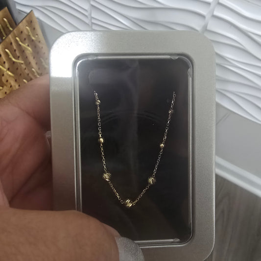 Pulsera de bola lisa de 1.7 gramos de 18 cm extensible en Oro18kilates italiano amarillo