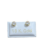 Hexagon earrings with white zircon