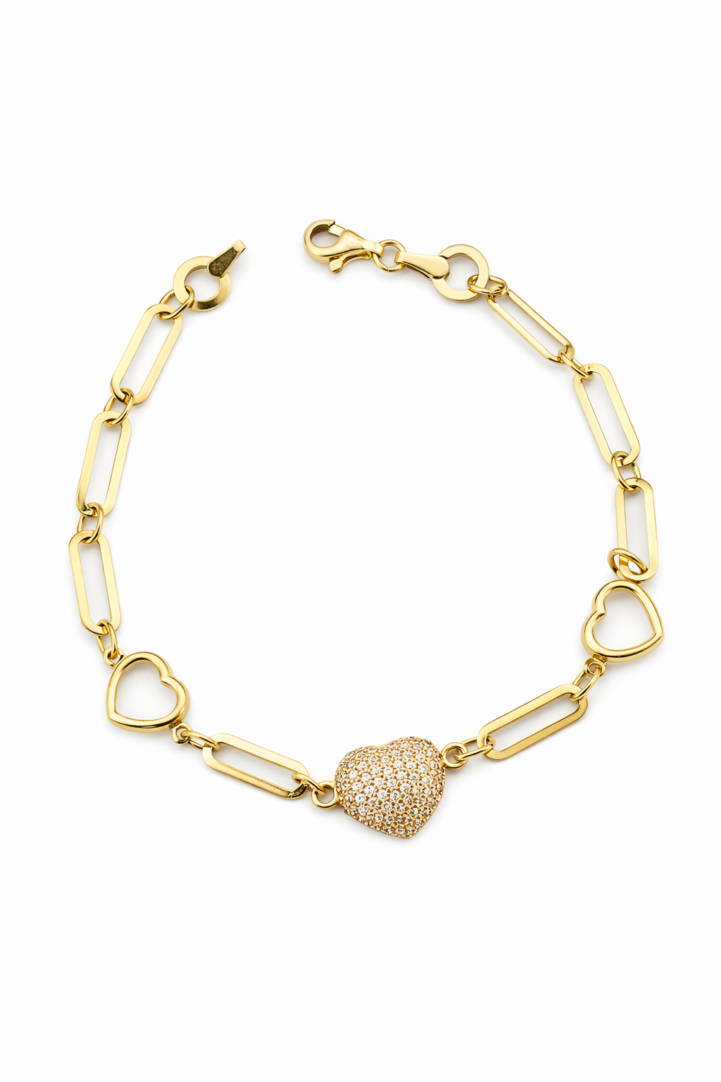 Pulseras de mujer en forma de corazón con circonitas de colores