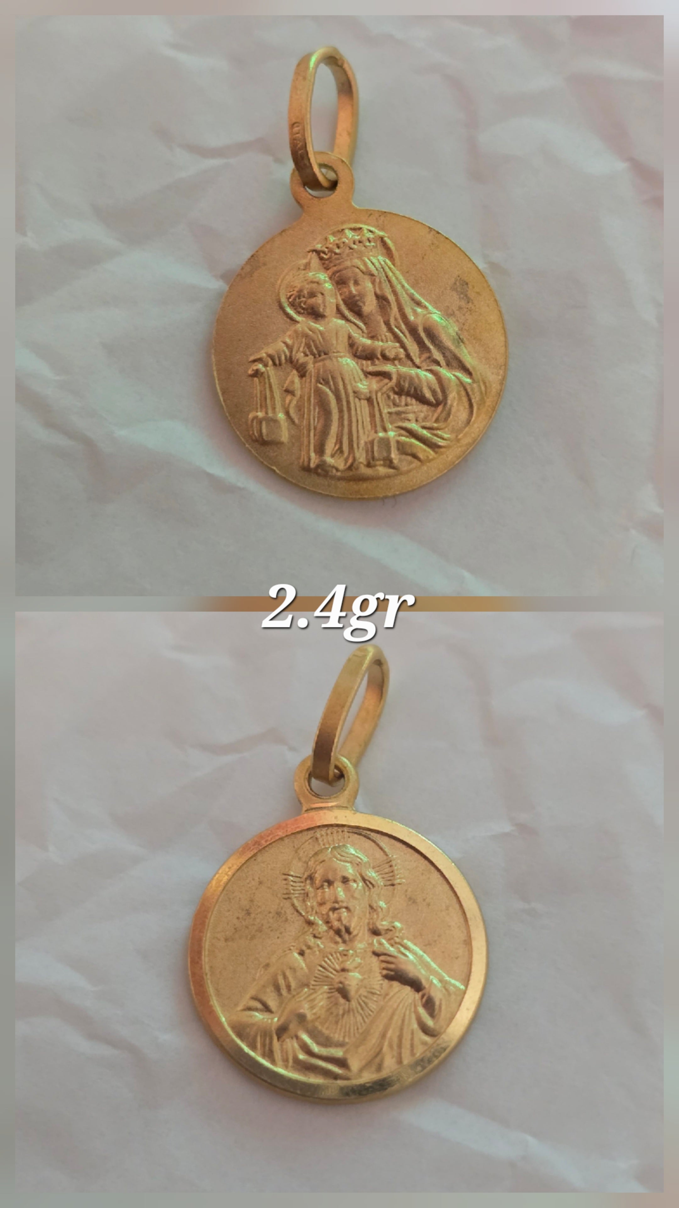 Jesus pendant weighing 2.4 grams