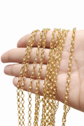 Italian yellow 18karat gold rolo chain