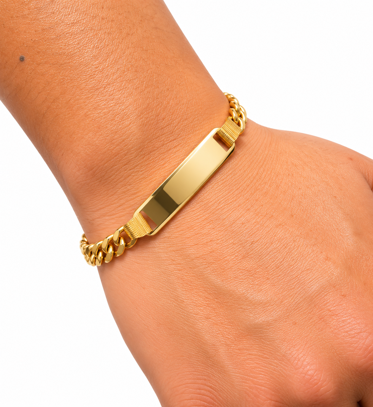 Cuban ID bracelet – solid 18k gold