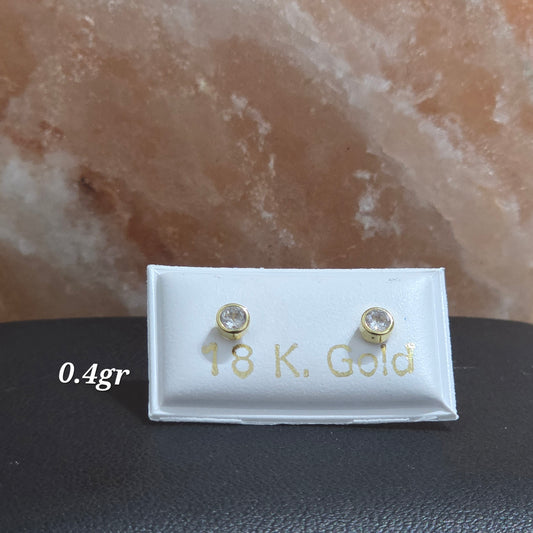 Zarcillos de zircon blanco de 0.4gr