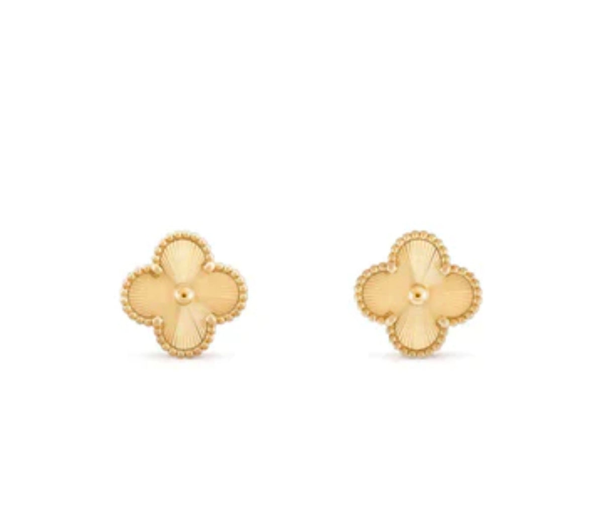 Diamond-cut butterfly-shaped clover earrings