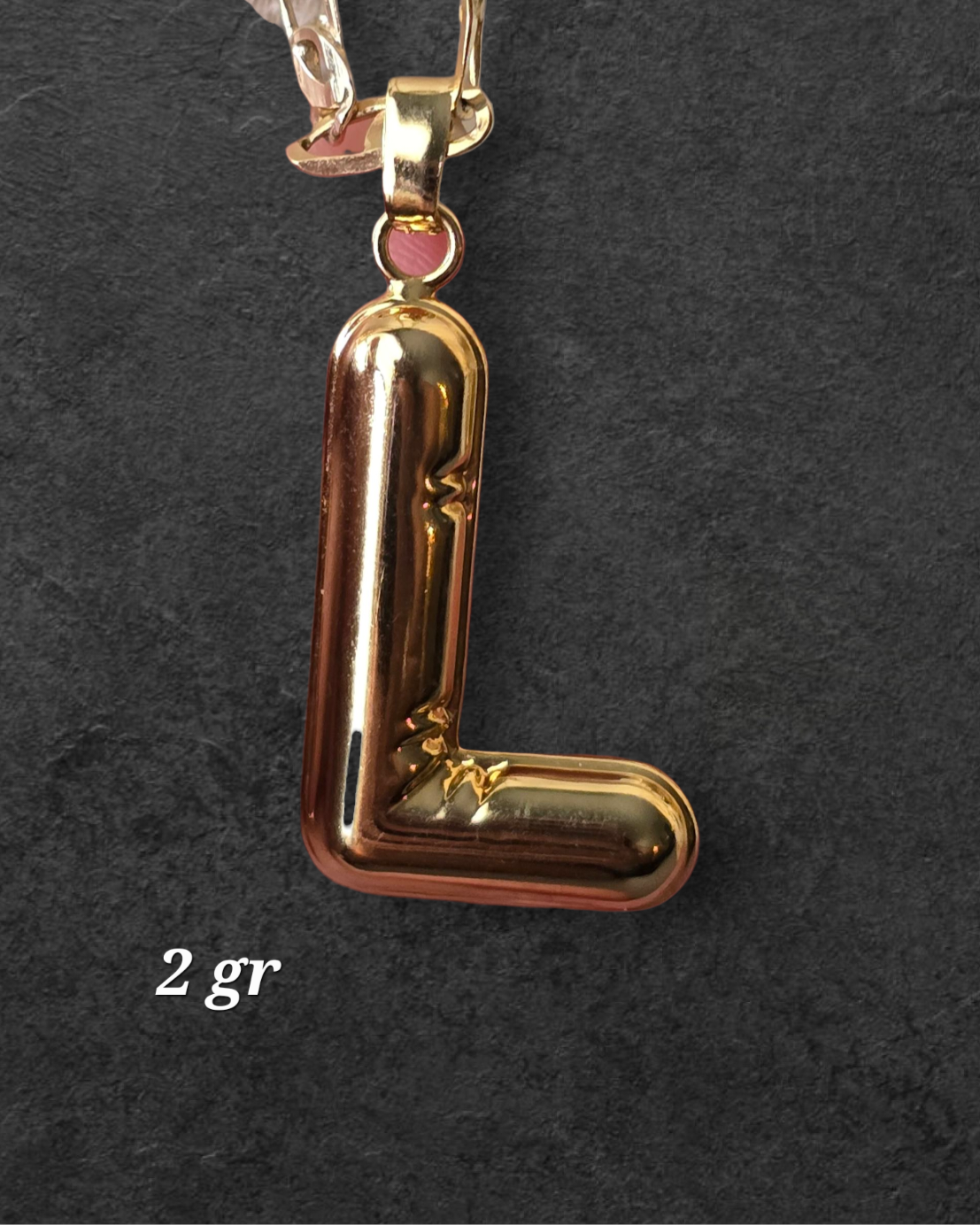 Letter L pendant, 2 grams