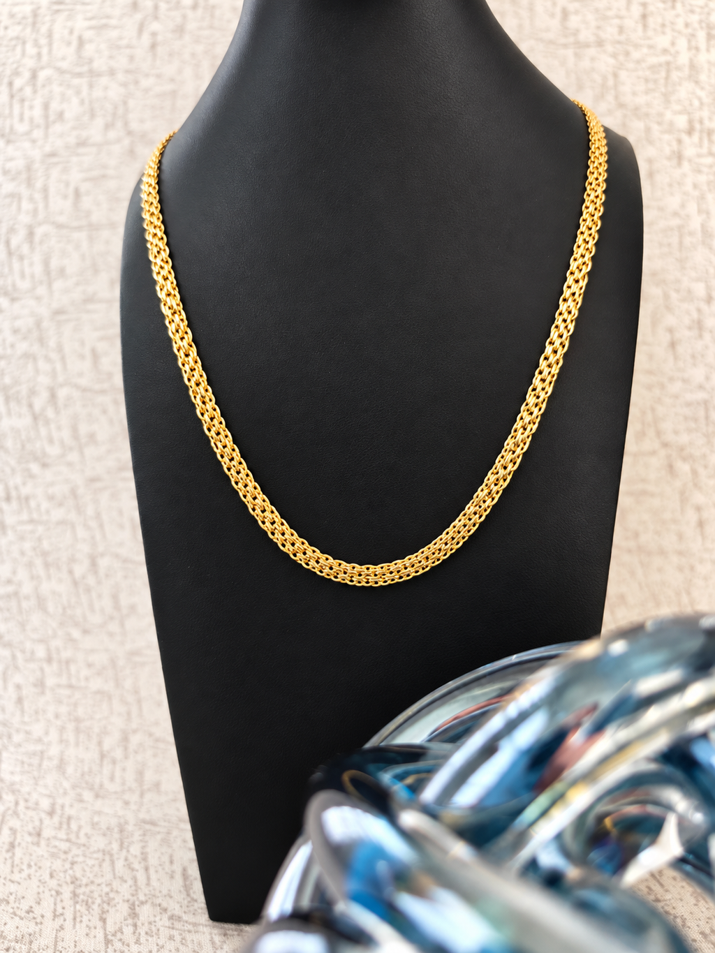 Chinese link necklace – solid 18k gold