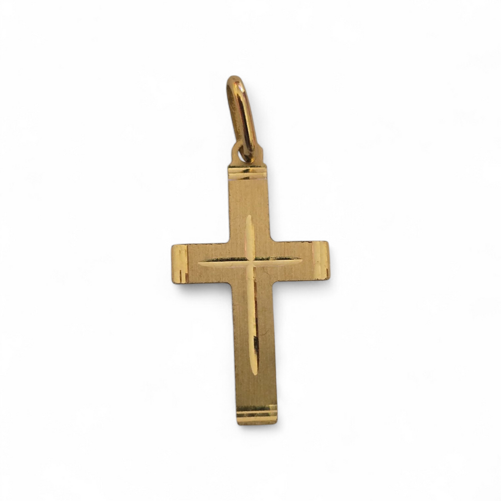 Colgante de cruz biselada