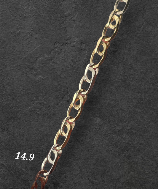 Cadena gucci plana bicolor de 14.9gr